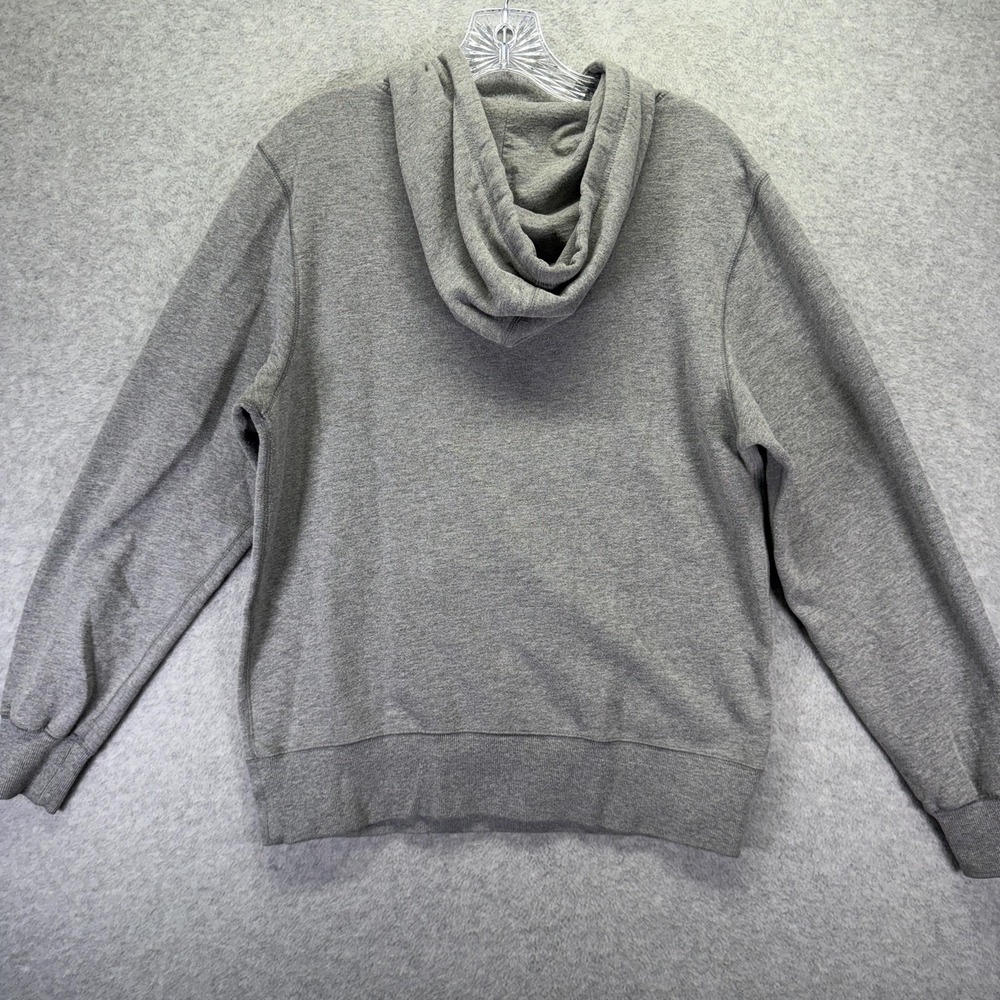 Fox Hoodie Mens Medium Gray Fox Head Graphic Fleece Pullover Kangaroo Pocket Y2K - Picture 6 of 6